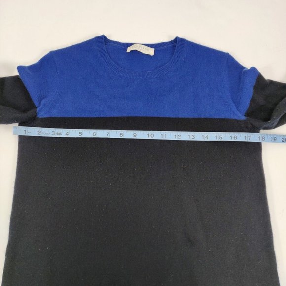 EVERLANE Womens' Size S  Colorblock  100% Cashmere Pullover Sweater Black Blue - Picture 4 of 8